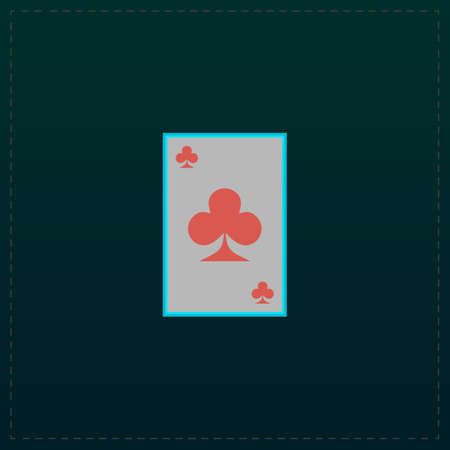 Clubs card. Color symbol icon on black background. Vector illustrationのイラスト素材