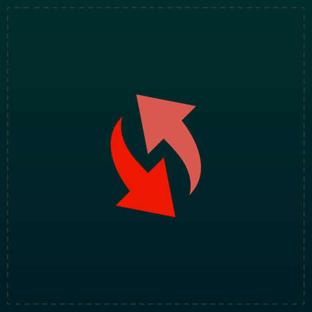 Rounded two arrows. Color symbol icon on black background. Vector illustrationのイラスト素材