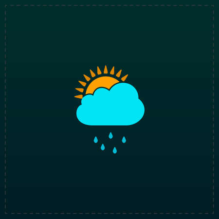Rainy season. Color symbol icon on black background. Vector illustrationのイラスト素材