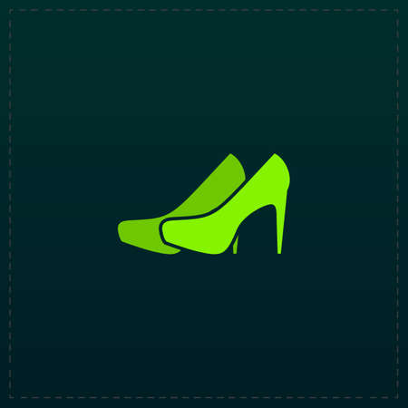 Pair of shoes. Color symbol icon on black background. Vector illustrationのイラスト素材