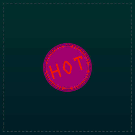 Hot Badge Label or Sticker. Color symbol icon on black background. Vector illustrationのイラスト素材