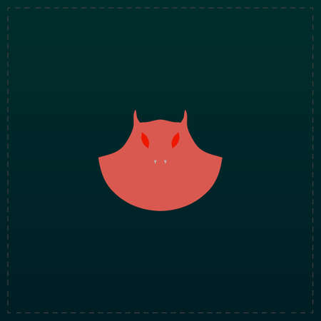 Executioner evil face mask. Color symbol icon on black background. Vector illustration