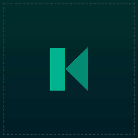Back Track arrow Media player control button. Color symbol icon on black background. Vector illustrationのイラスト素材