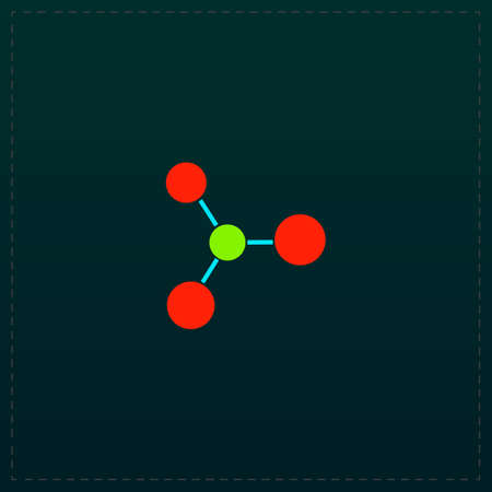 Molecule. Color symbol icon on black background. Vector illustrationのイラスト素材