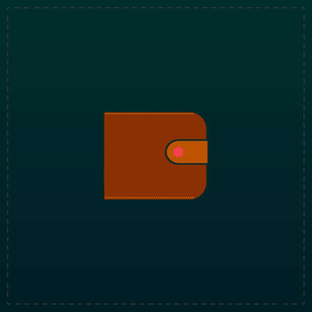 Wallet. Color symbol icon on black background. Vector illustrationのイラスト素材