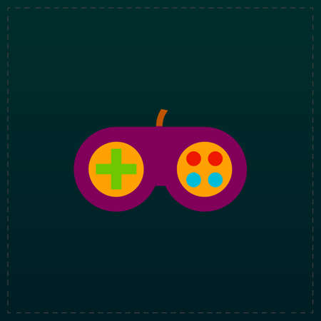 Joystick. Color symbol icon on black background. Vector illustrationのイラスト素材
