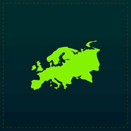 Eurasia map. Color symbol icon on black background. Vector illustrationのイラスト素材