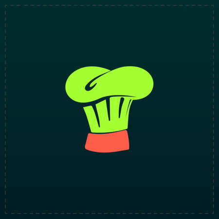 Chefs Hat. Color symbol icon on black background. Vector illustrationのイラスト素材