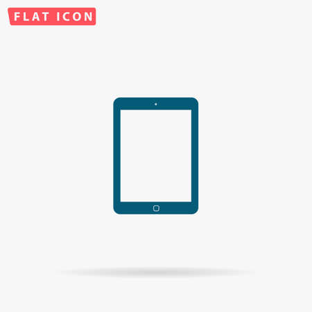 Tablet Icon Vector. Flat simple Blue pictogram on white background. Illustration symbol with shadowのイラスト素材