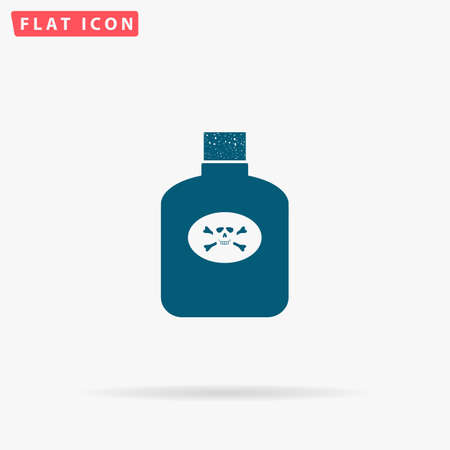 Poison Icon Vector. Flat simple Blue pictogram on white background. Illustration symbol with shadowのイラスト素材