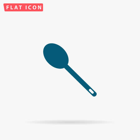 Spoon Icon Vector. Flat simple Blue pictogram on white background. Illustration symbol with shadowのイラスト素材