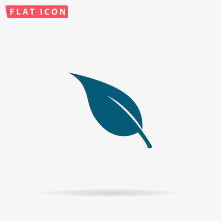 Leaf Icon Vector. Flat simple Blue pictogram on white background. Illustration symbol with shadowのイラスト素材