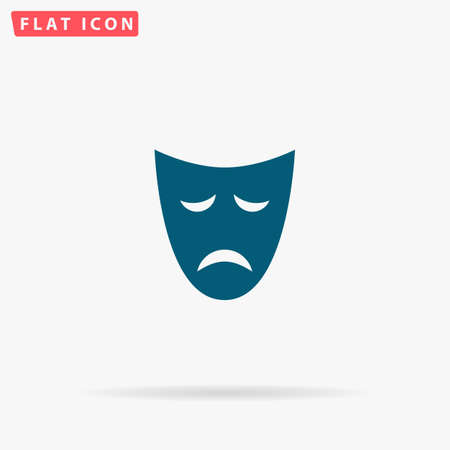 Mask Icon Vector. Flat simple Blue pictogram on white background. Illustration symbol with shadowのイラスト素材