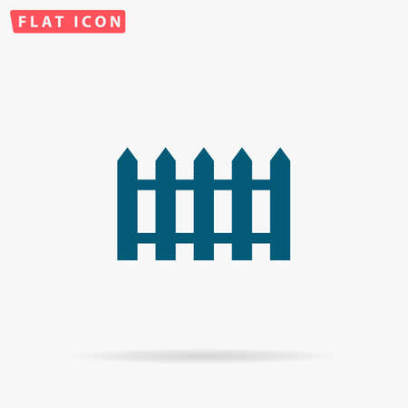 Fence Icon Vector. Flat simple Blue pictogram on white background. Illustration symbol with shadowのイラスト素材