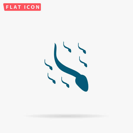 Sperm Icon Vector. Flat simple Blue pictogram on white background. Illustration symbol with shadowのイラスト素材