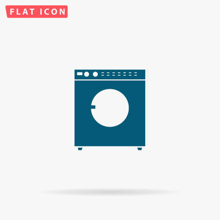 Laundry Icon Vector. Flat simple Blue pictogram on white background. Illustration symbol with shadowのイラスト素材