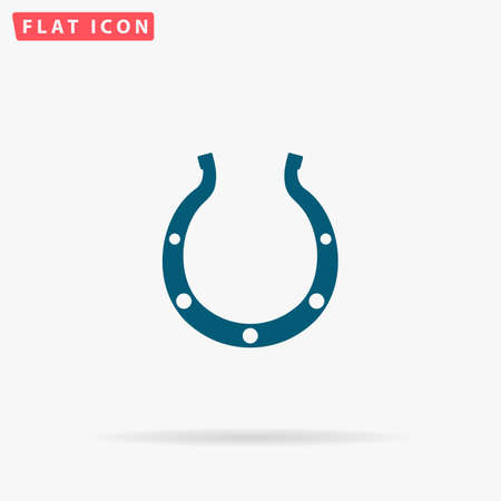 Horseshoe Icon Vector. Flat simple Blue pictogram on white background. Illustration symbol with shadowのイラスト素材