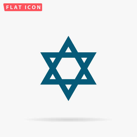 Star of David Icon Vector. Flat simple Blue pictogram on white background. Illustration symbol with shadowのイラスト素材