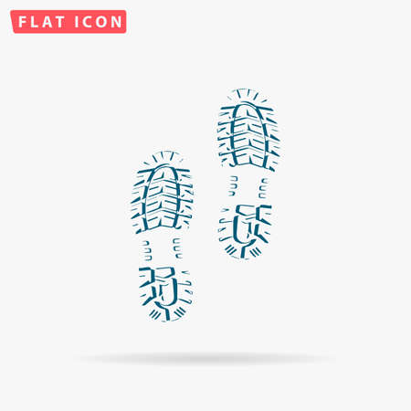 Footprint Icon Vector. Flat simple Blue pictogram on white background. Illustration symbol with shadowのイラスト素材
