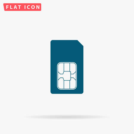 Sim Icon Vector. Flat simple Blue pictogram on white background. Illustration symbol with shadowのイラスト素材