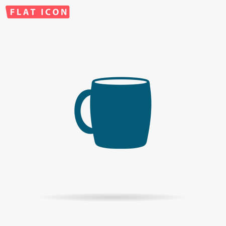 Cup Icon Vector. Flat simple Blue pictogram on white background. Illustration symbol with shadowのイラスト素材