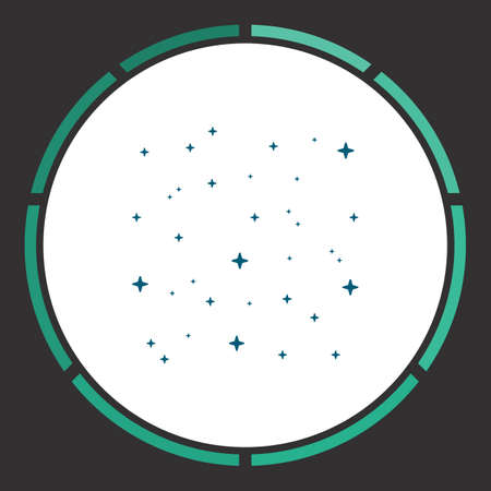 Starry sky Icon Vector. Flat simple Blue pictogram in a circle. Illustration symbol