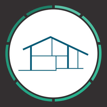 House Icon Vector. Flat simple Blue pictogram in a circle. Illustration symbolのイラスト素材