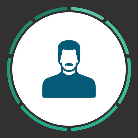 Mustache Icon Vector. Flat simple Blue pictogram in a circle. Illustration symbolのイラスト素材