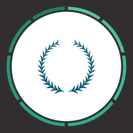 Wreath Icon Vector. Flat simple Blue pictogram in a circle. Illustration symbolのイラスト素材