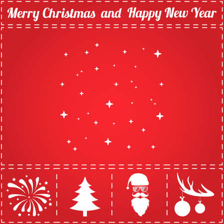 Starry sky Icon Vector. And bonus symbol for New Year - Santa Claus, Christmas Tree.のイラスト素材