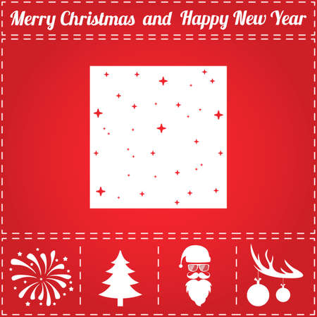Night sky Icon Vector. And bonus symbol for New Year - Santa Claus, Christmas Tree, Firework, Balls on deer antlersのイラスト素材