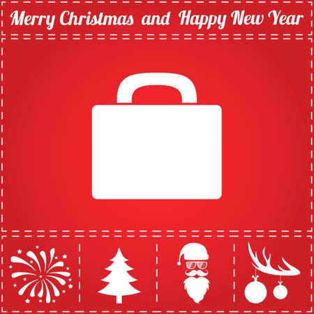 Case Icon Vector. And bonus symbol for New Year - Santa Claus, Christmas Tree, Firework, Balls on deer antlersのイラスト素材