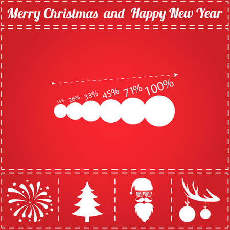 Diagram Icon Vector. And bonus symbol for New Year - Santa Claus, Christmas Tree, Firework, Balls on deer antlersのイラスト素材
