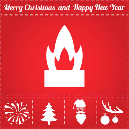 Flowerpot Icon Vector. And bonus symbol for New Year - Santa Claus, Christmas Tree, Firework, Balls on deer antlersのイラスト素材