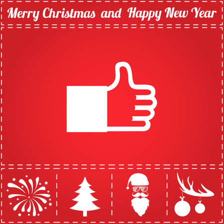 Like Icon Vector. And bonus symbol for New Year - Santa Claus, Christmas Tree, Firework, Balls on deer antlersのイラスト素材