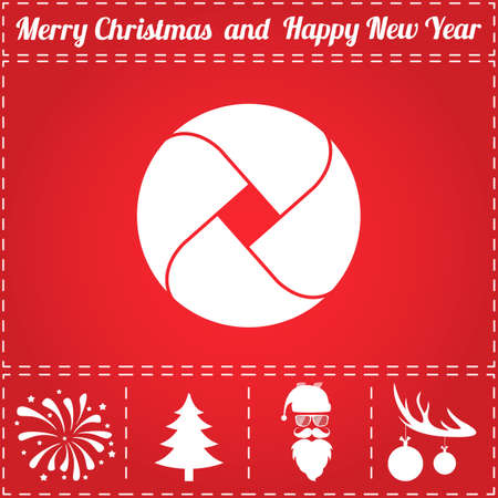 Loop circle Icon Vector. And bonus symbol for New Year - Santa Claus, Christmas Tree, Firework, Balls on deer antlersのイラスト素材