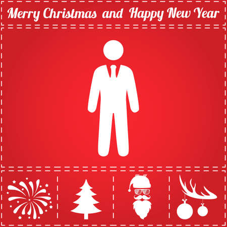 Manager Icon Vector. And bonus symbol for New Year - Santa Claus, Christmas Tree, Firework, Balls on deer antlersのイラスト素材