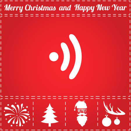 WiFi Icon Vector. And bonus symbol for New Year - Santa Claus, Christmas Tree, Firework, Balls on deer antlersのイラスト素材