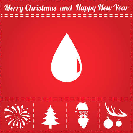 Drop Icon Vector. And bonus symbol for New Year - Santa Claus, Christmas Tree, Firework, Balls on deer antlersのイラスト素材