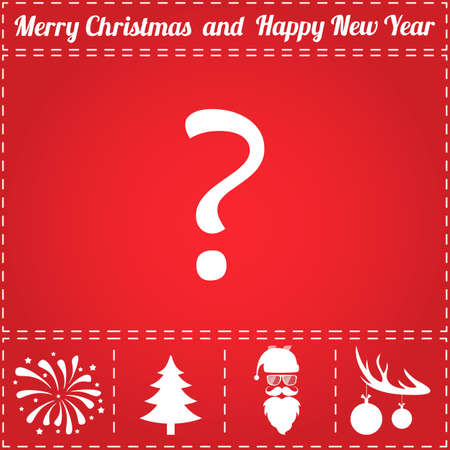 Query Icon Vector. And bonus symbol for New Year - Santa Claus, Christmas Tree, Firework, Balls on deer antlersのイラスト素材