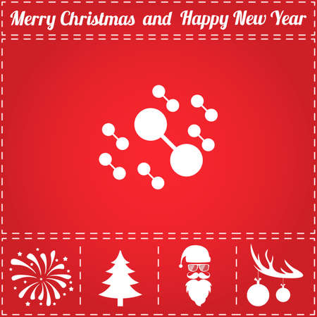 Atom Icon Vector. And bonus symbol for New Year - Santa Claus, Christmas Tree, Firework, Balls on deer antlersのイラスト素材