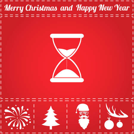 Time Icon Vector. And bonus symbol for New Year - Santa Claus, Christmas Tree, Firework, Balls on deer antlersのイラスト素材