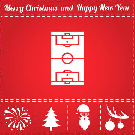 Soccer Icon Vector. And bonus symbol for New Year - Santa Claus, Christmas Tree, Firework, Balls on deer antlersのイラスト素材