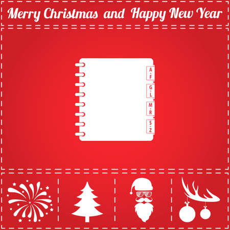 Organizer Icon Vector. And bonus symbol for New Year - Santa Claus, Christmas Tree, Firework, Balls on deer antlersのイラスト素材