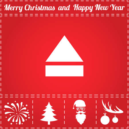 Open Icon Vector. And bonus symbol for New Year - Santa Claus, Christmas Tree, Firework, Balls on deer antlersのイラスト素材