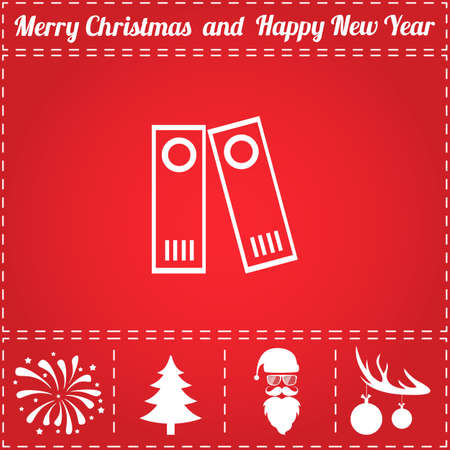 Folder Icon Vector. And bonus symbol for New Year - Santa Claus, Christmas Tree, Firework, Balls on deer antlersのイラスト素材