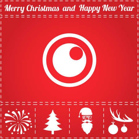 Peephole Icon Vector. And bonus symbol for New Year - Santa Claus, Christmas Tree, Firework, Balls on deer antlersのイラスト素材