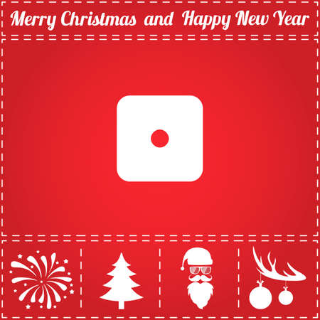 Dice Icon Vector. And bonus symbol for New Year - Santa Claus, Christmas Tree, Firework, Balls on deer antlersのイラスト素材