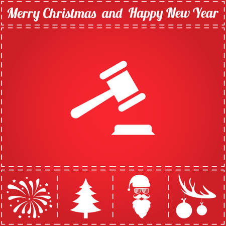 Law Icon Vector. And bonus symbol for New Year - Santa Claus, Christmas Tree, Firework, Balls on deer antlersのイラスト素材