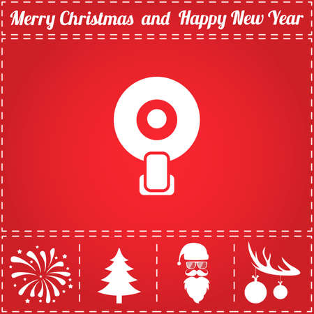 Web camera Icon Vector. And bonus symbol for New Year - Santa Claus, Christmas Tree, Firework, Balls on deer antlersのイラスト素材